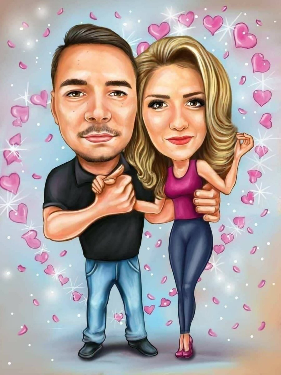 3 Years Together Caricature | Custom Caricature - Caricature4You
