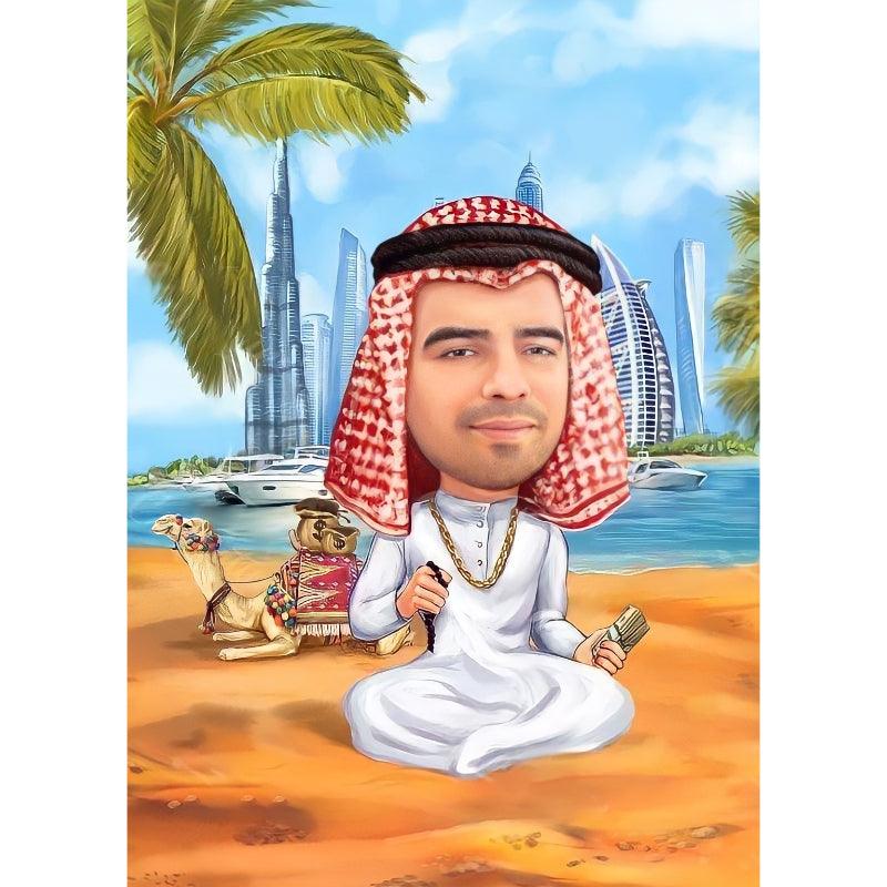 Birthday In Dubai Caricature | Custom Caricature - Caricature4You