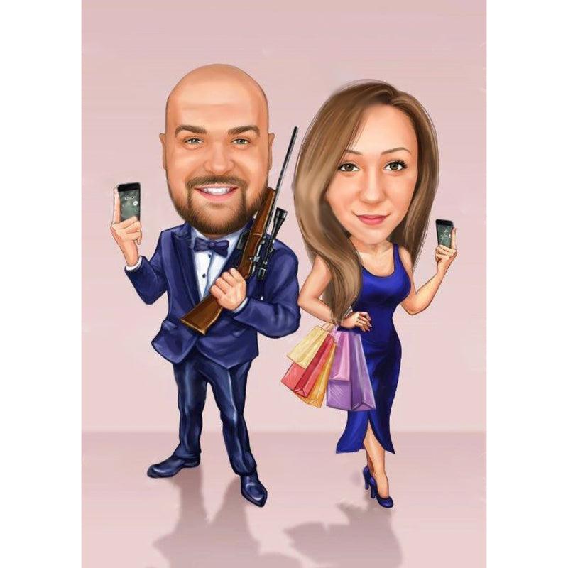 Businessman and Business lady Caricature | Custom Caricature - Caricature4You