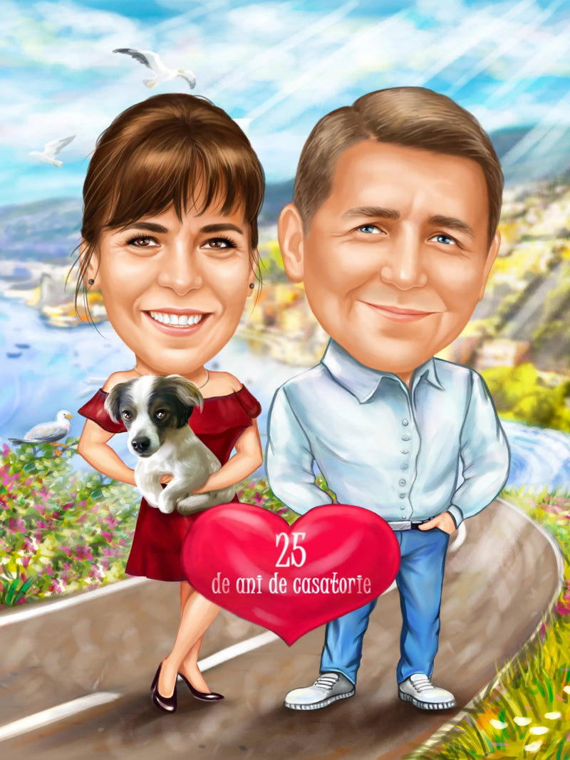 Caricature for Anniversary | Custom Online Caricature - Caricature4You