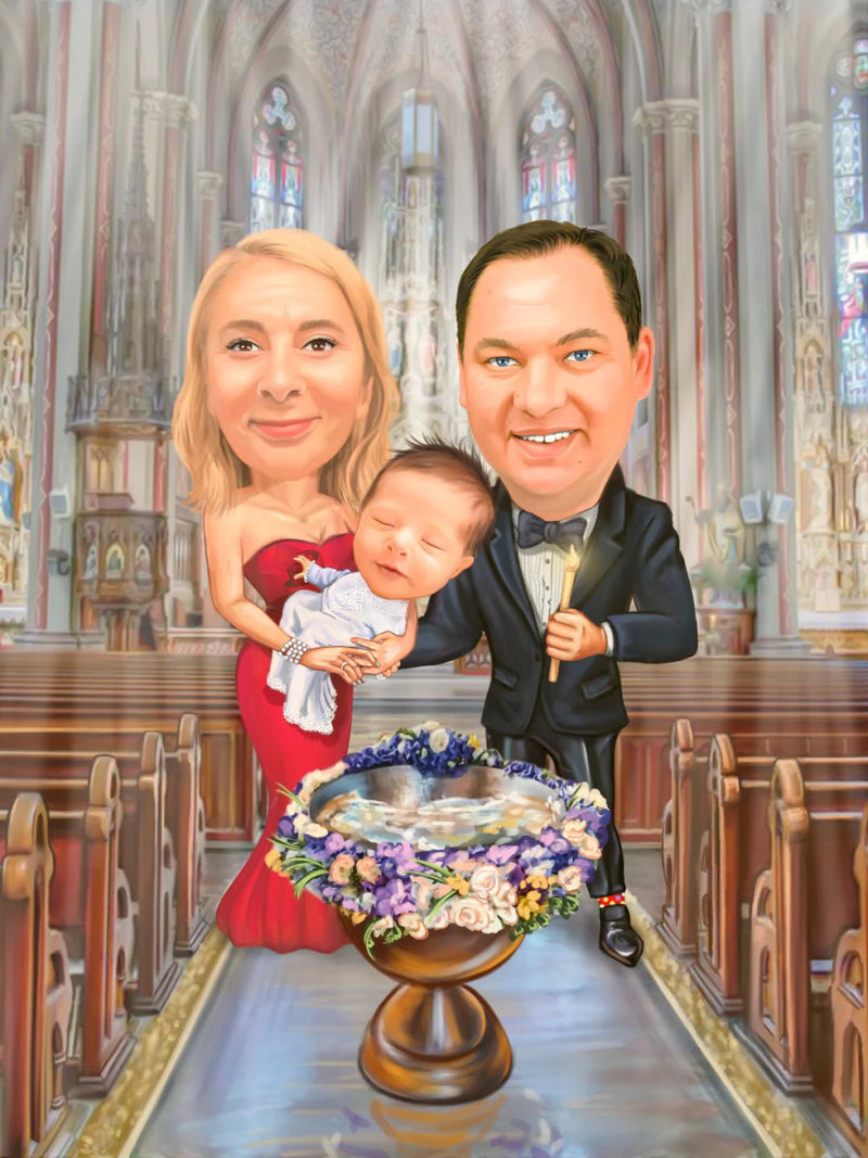 Caricature for Baptism | Custom Online Caricature - Caricature4You