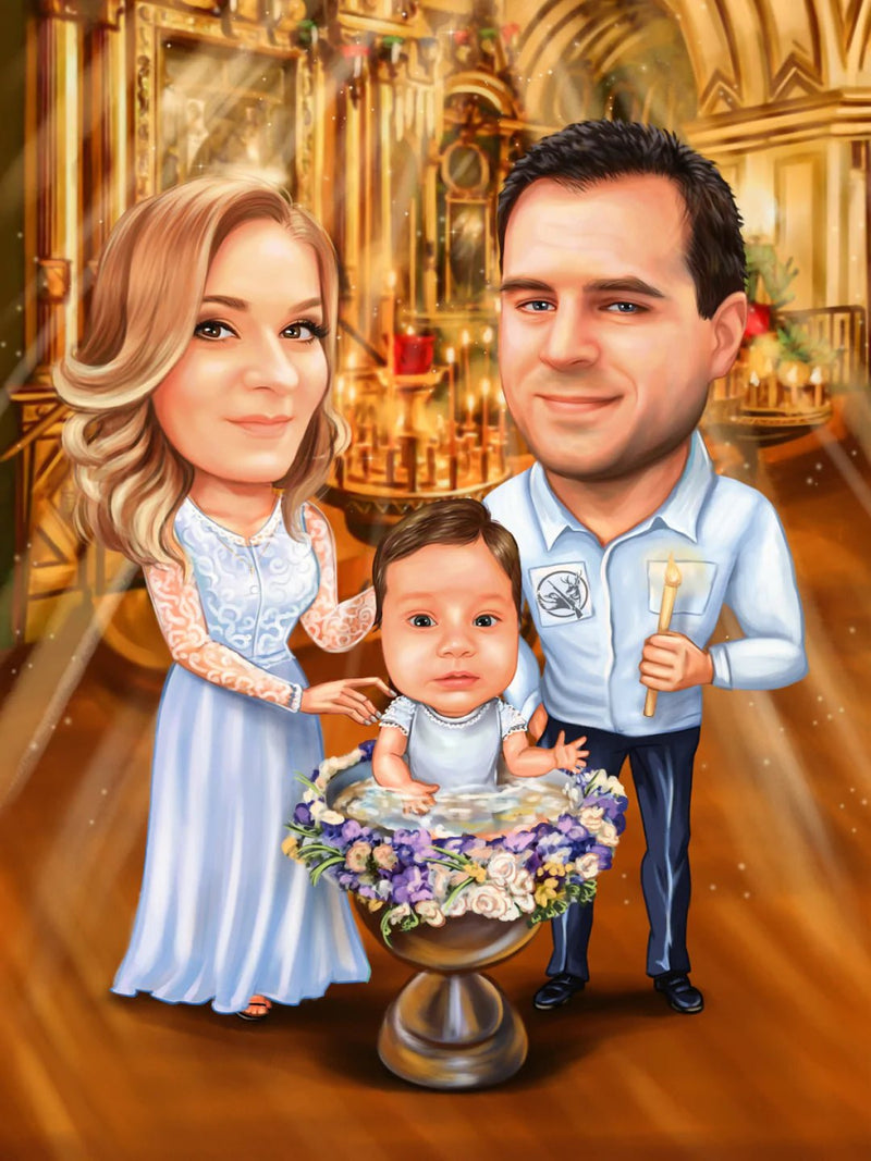 Caricature for Baptism | Custom Online Caricature - Caricature4You