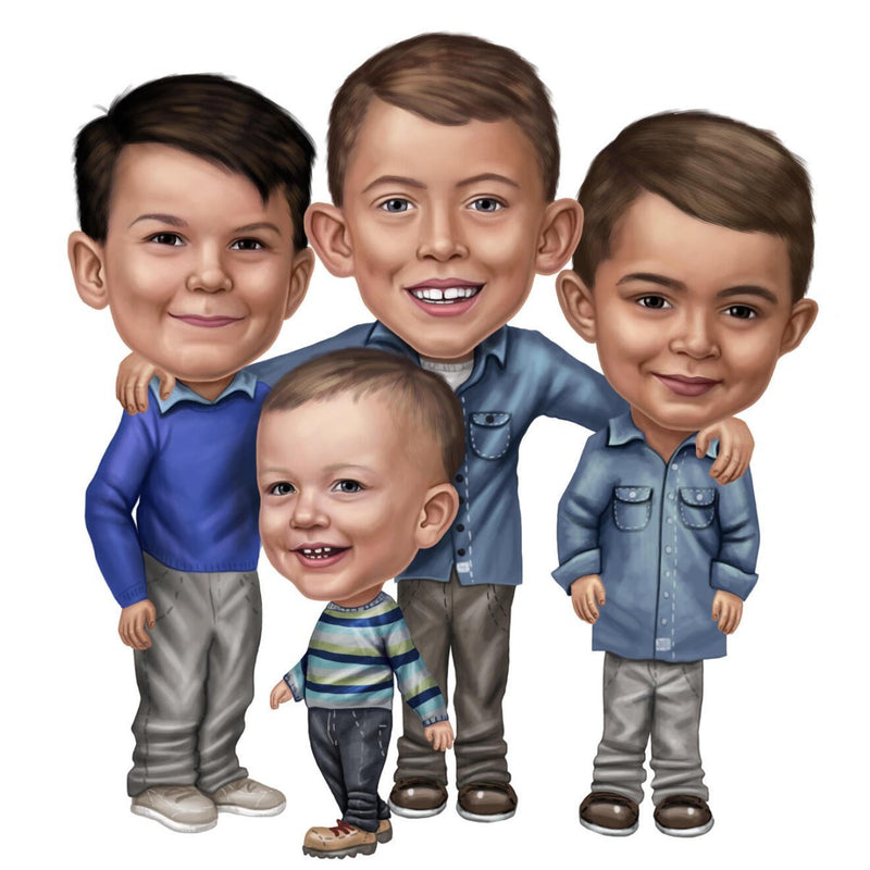 Caricature for Brothers | Custom Caricature - Caricature4You