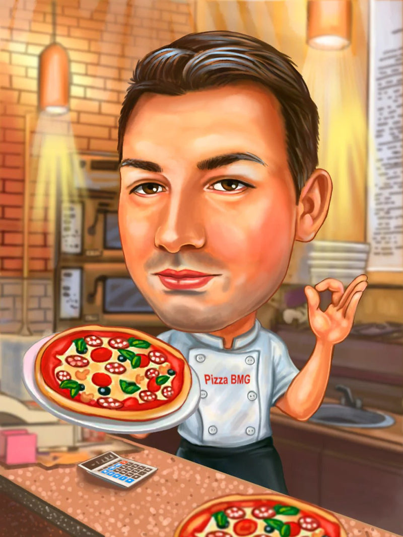 Caricature for Cooker | Custom Online Caricature - Caricature4You