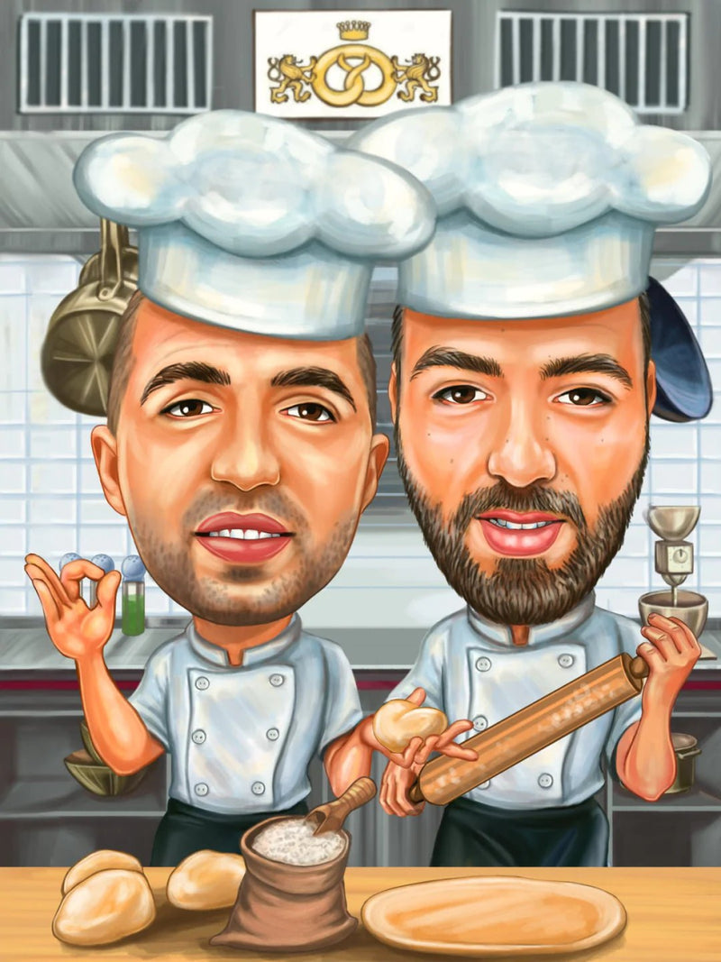 Caricature for Cookers | Custom Online Caricature - Caricature4You