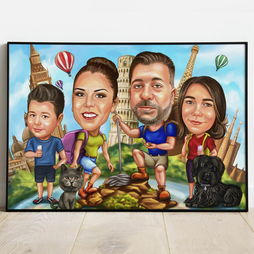 Caricature for Family | Family Cartoon Portrait - Caricature4You