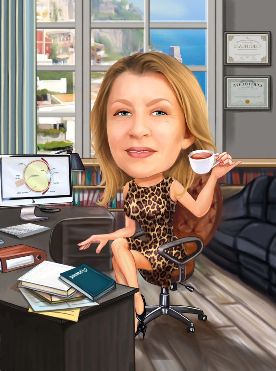 Caricature for Office Worker | Custom Online Caricature - Caricature4You