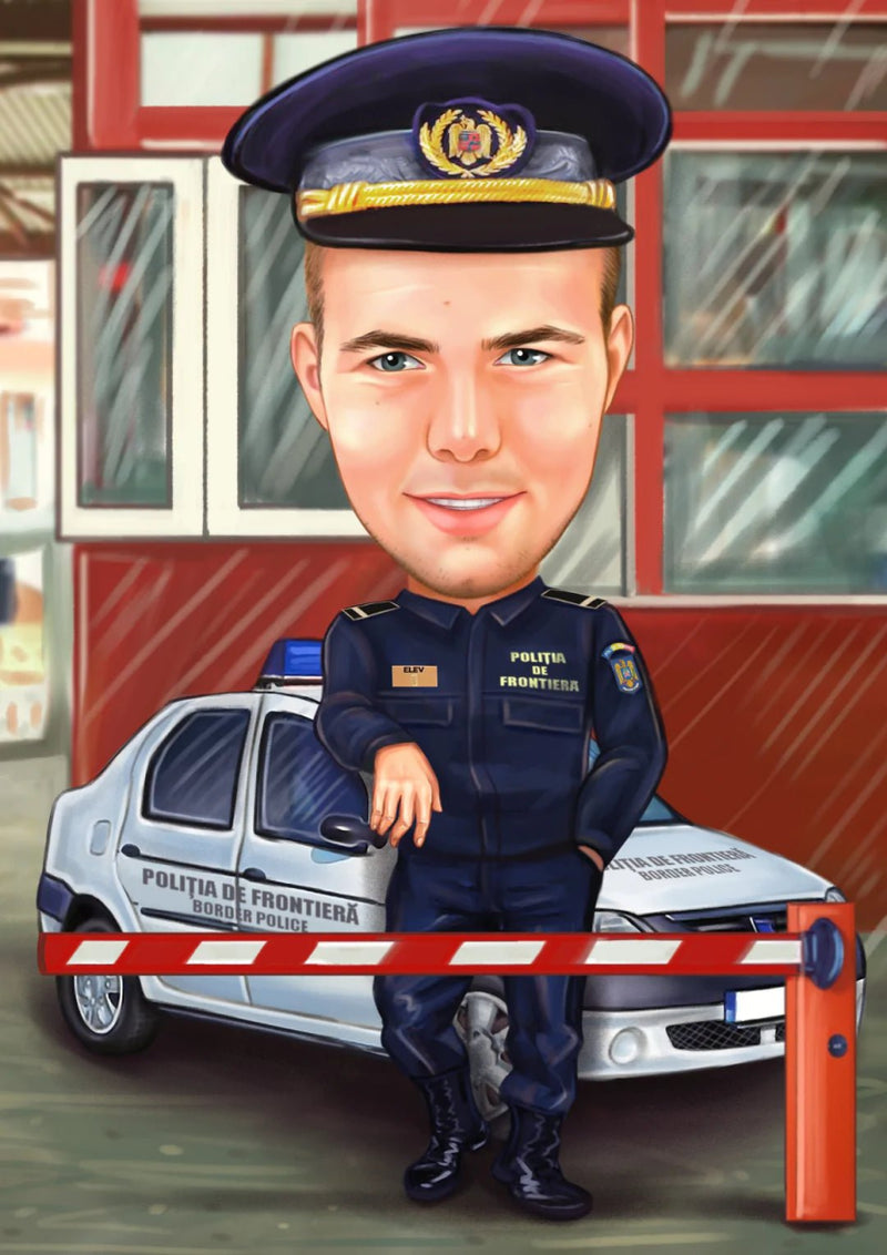 Caricature for Police Officer | Custom Online Caricature - Caricature4You