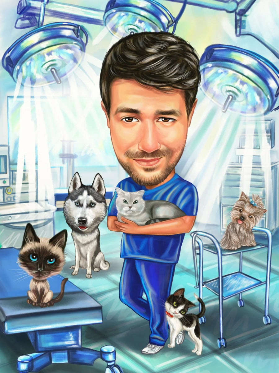 Caricature With Pet - Caricature4You