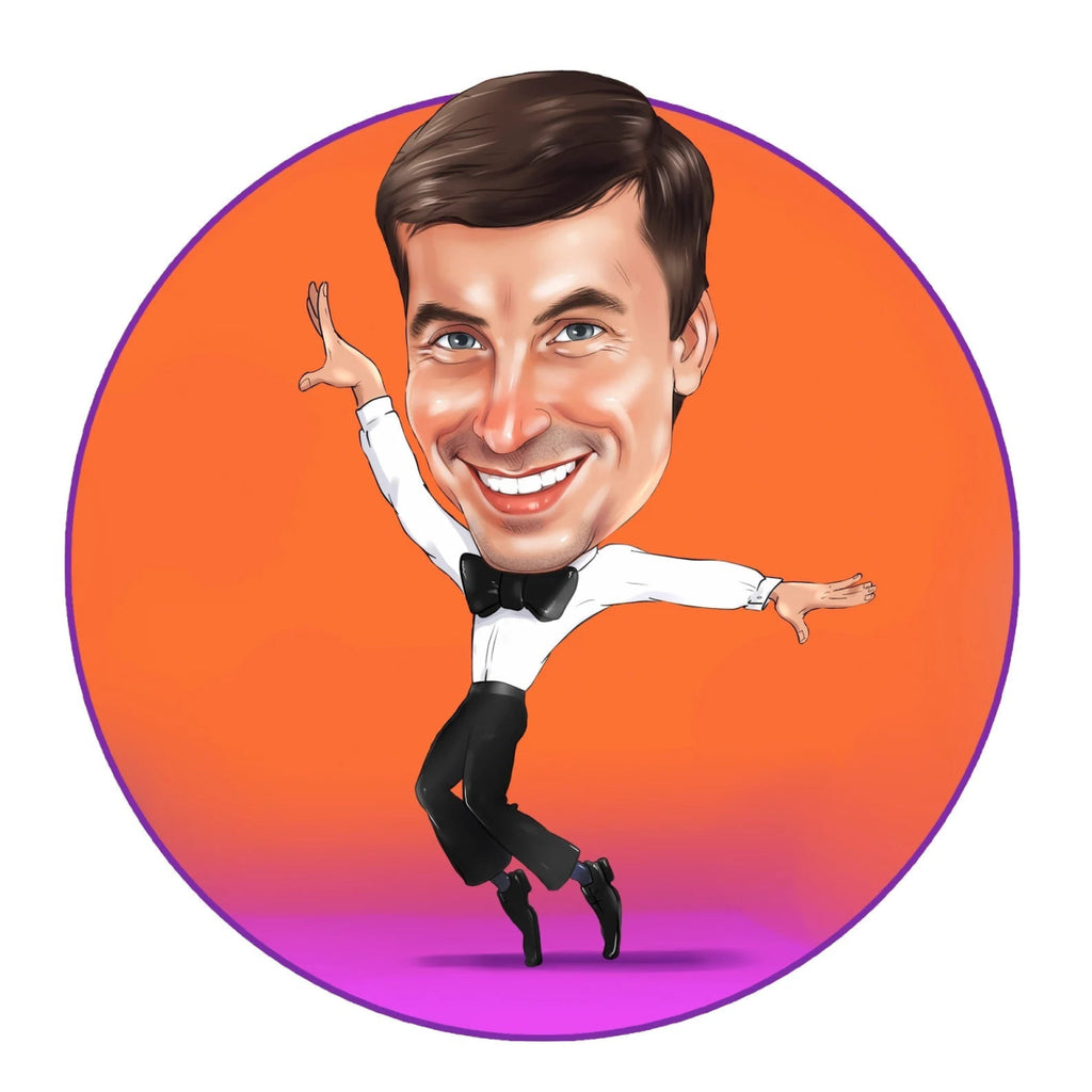Dance Instructor Business Logo Caricature | Custom Caricature - Caricature4You