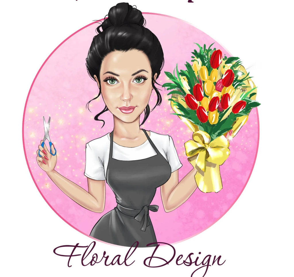Florist Business Logo Caricature | Custom Caricature - Caricature4You