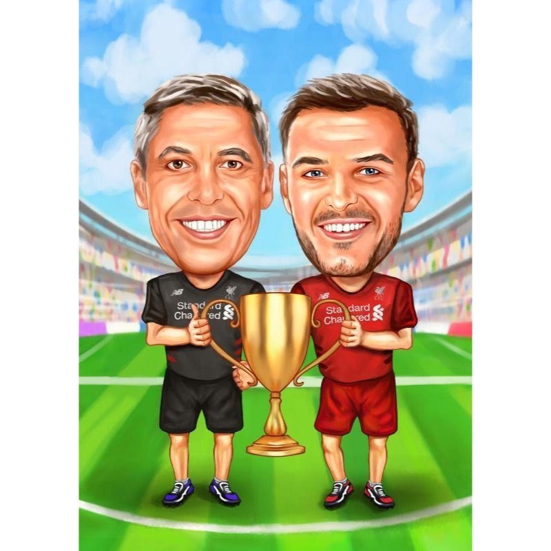 Football Champions Caricature | Custom Caricature - Caricature4You