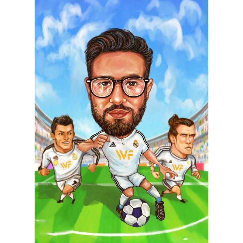 Football Player Caricature | Custom Caricature - Caricature4You