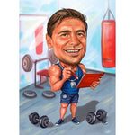 Gym Personal Trainer Caricature | Custom Caricature - Caricature4You