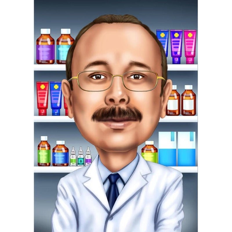 Pharmacist Caricature | Custom Caricature - Caricature4You