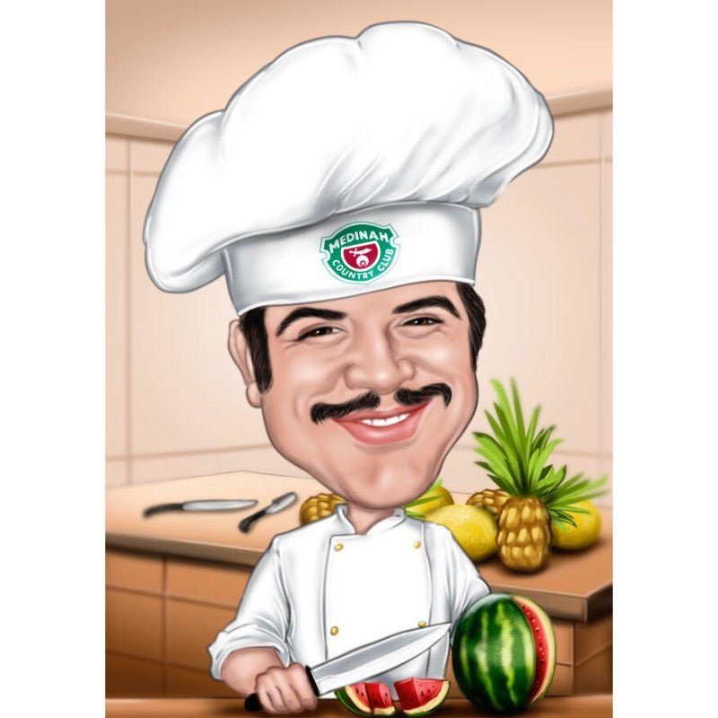 The Great Chef Caricature | Custom Caricature - Caricature4You