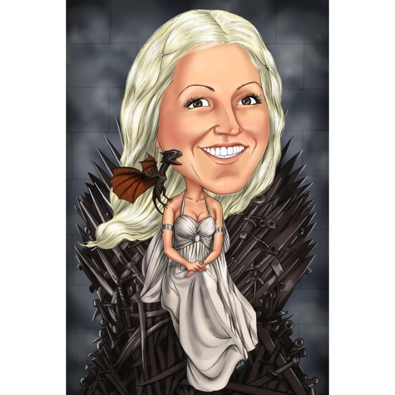 The Mother of Dragons Caricature | Custom Caricature - Caricature4You
