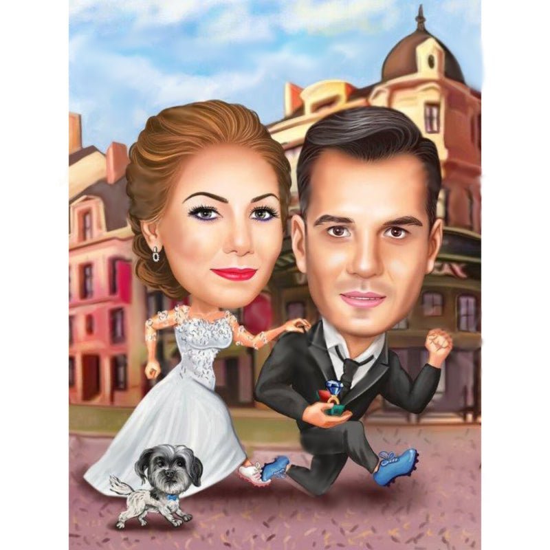Will You Marry with me Caricature | Custom Caricature - Caricature4You