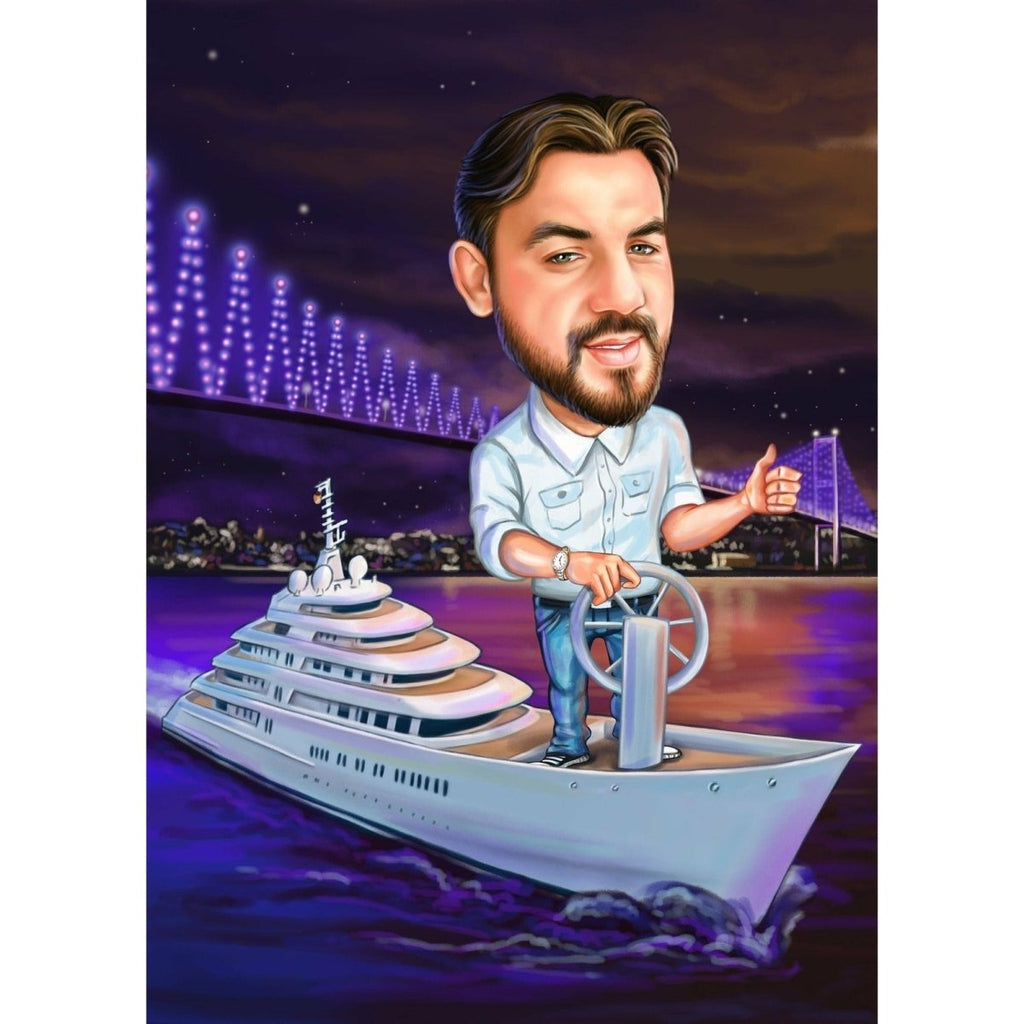 Yacht Trip Caricature | Custom Caricature - Caricature4You